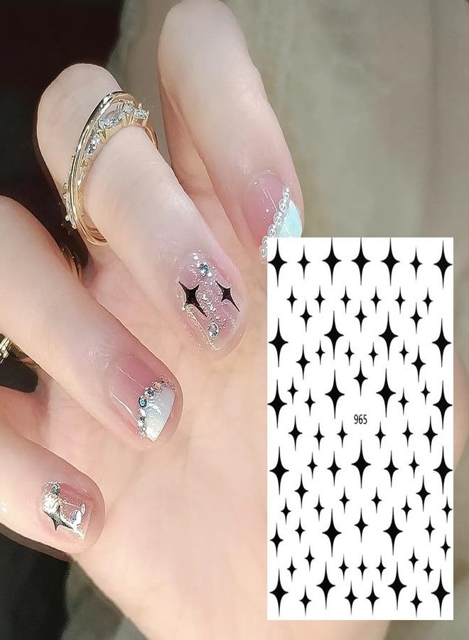 SPLOCUDU 12 Sheets Star Nail Stickers Gold Nail Art Stickers Star 3D Self Adhesive Nail Decals Silver Rose Gold Nail Art Decals Holographic Nail Design for Women Girls Accessories DIY Manicure - Image 4